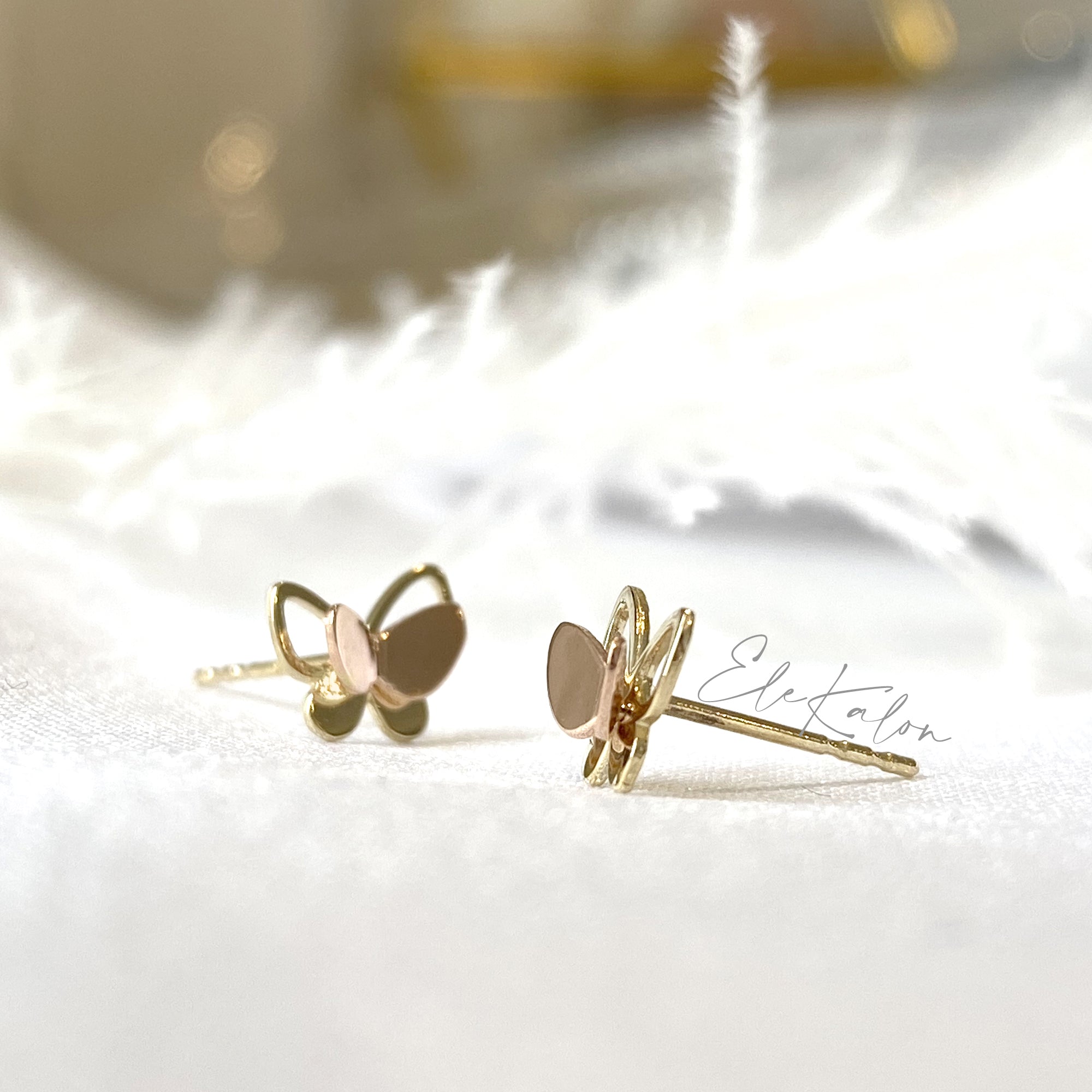 Meira T 14K White Gold Diamond Butterfly Stud Earrings | Bloomingdale's